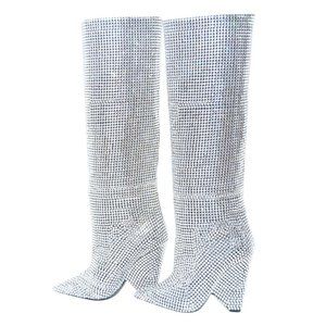 Saint Laurent Niki Crystal Over the Knee Boots